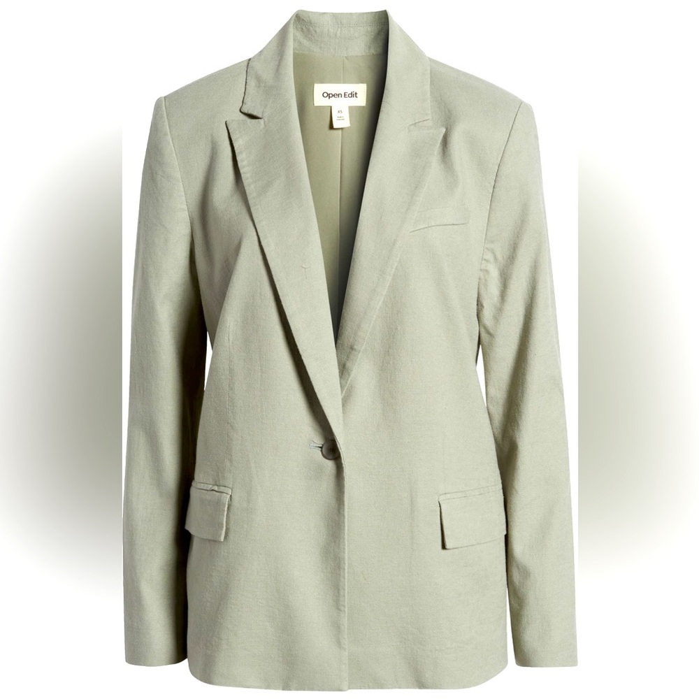 Nordstrom Open Edit Relaxed Fit Oversize Blazer | Mint Green | Size 3X